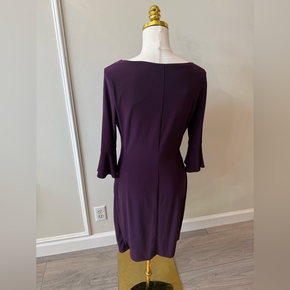Anne Klein Deep Purple Long Sleeve Dress - Picture 6 of 10
